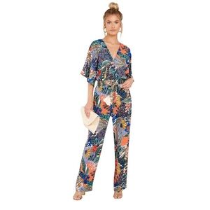 Lili Sidonio L Vibrant Floral Print Full Length Jumpsuit